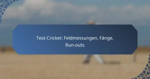 Test-Cricket: Feldmessungen, Fänge, Run-outs