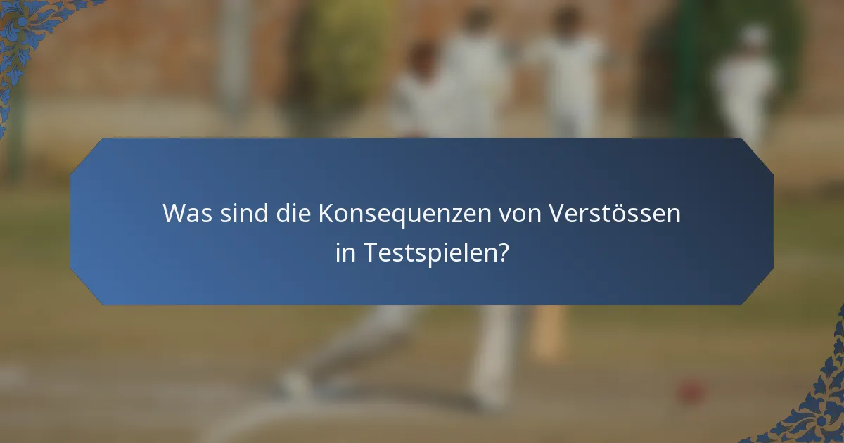 Was sind die Konsequenzen von Verstössen in Testspielen?