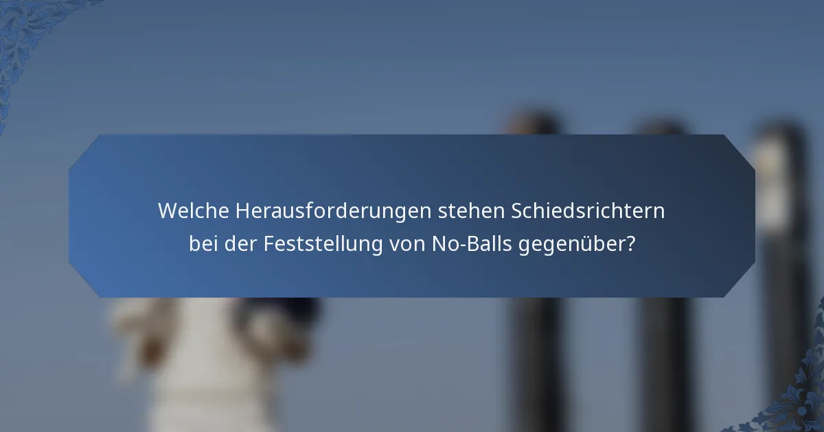 Welche Herausforderungen stehen Schiedsrichtern bei der Feststellung von No-Balls gegenüber?