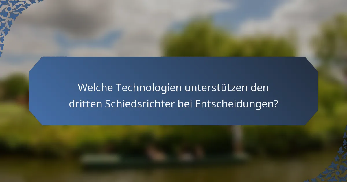 Welche Technologien unterstützen den dritten Schiedsrichter bei Entscheidungen?