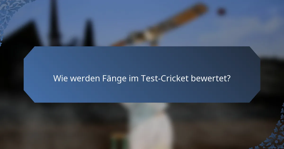 Wie werden Fänge im Test-Cricket bewertet?