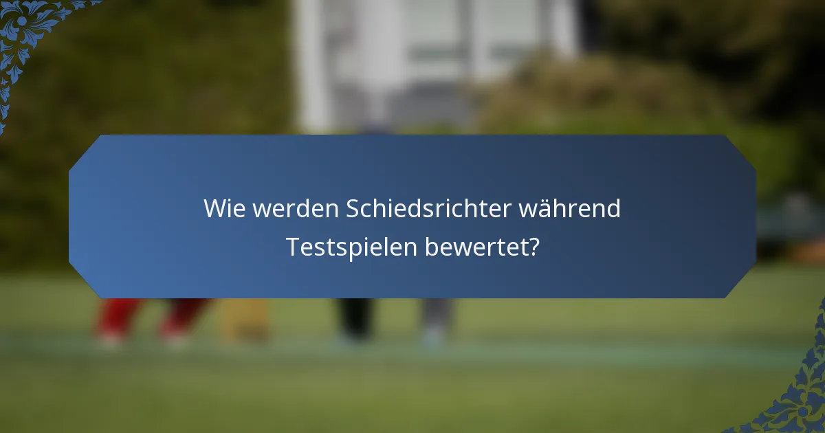 Wie werden Schiedsrichter während Testspielen bewertet?