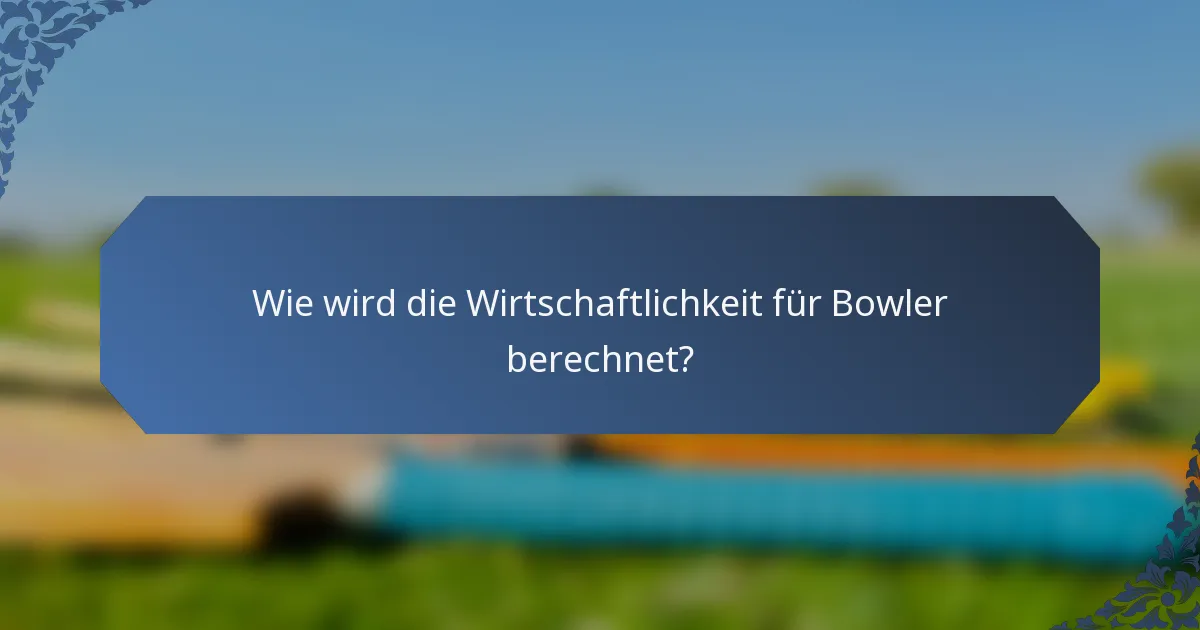 Wie wird die Wirtschaftlichkeit für Bowler berechnet?